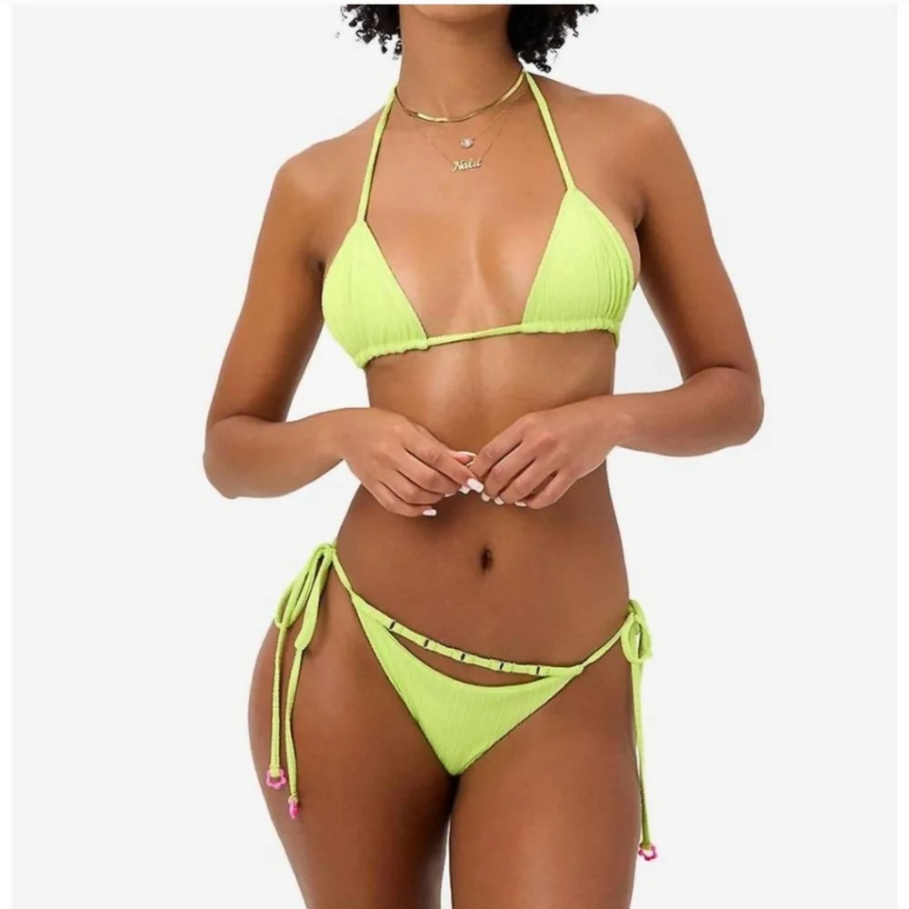 FRANKIE'S BIKINIS PHILLIPA AND KEIRA PLISSE TOP AND BOTTOM SIZE M